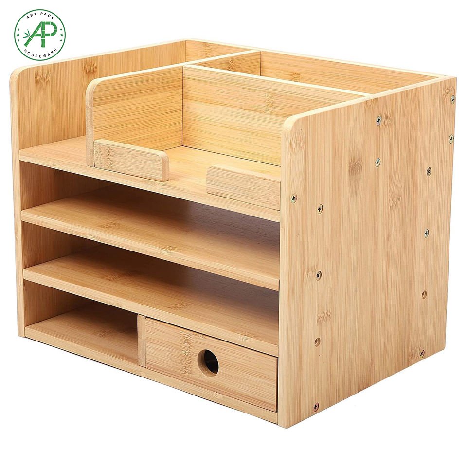 Factory Supply Bamboo Desk Organizers and Storage for Office and Home Supply