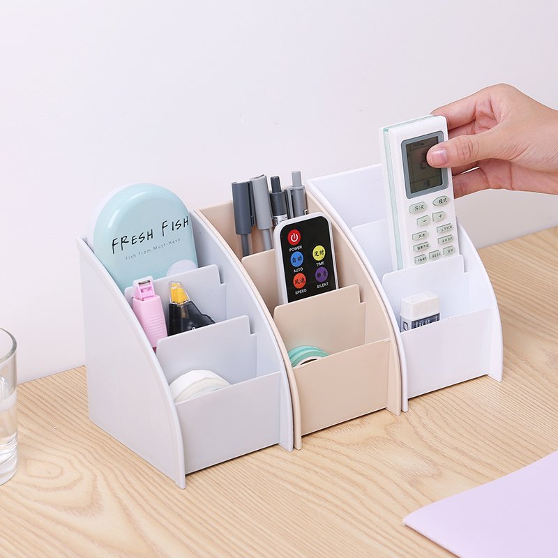Modern Simplicity Eco-Friendly Office Organizer Desktop Storage Box Multifunction Remote Control Holder Stationery Makeup