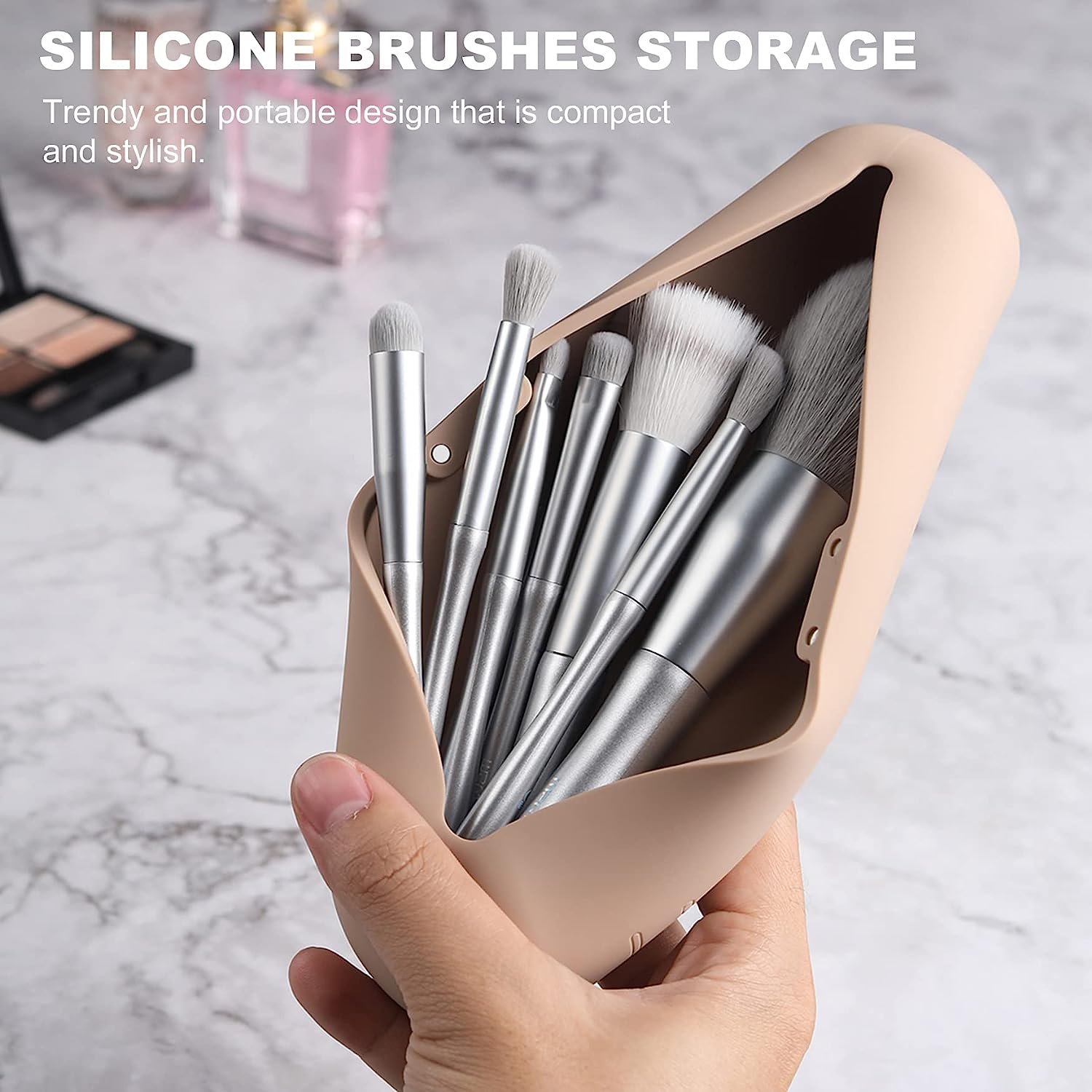Silicone Makeup Bag fashion Silicone Bags for Travel, Easy Carry Cosmetic Bag for Makeup, Beauty Tools and Brushes