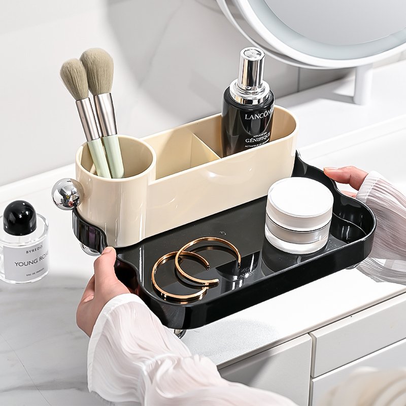 Skin Care Organizer Makeup Desk Organizer Countertop Organizer for Lipstick Brushes Eyeshadow and Jewelry