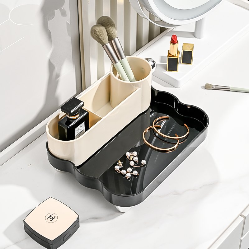 Skin Care Organizer Makeup Desk Organizer Countertop Organizer for Lipstick Brushes Eyeshadow and Jewelry