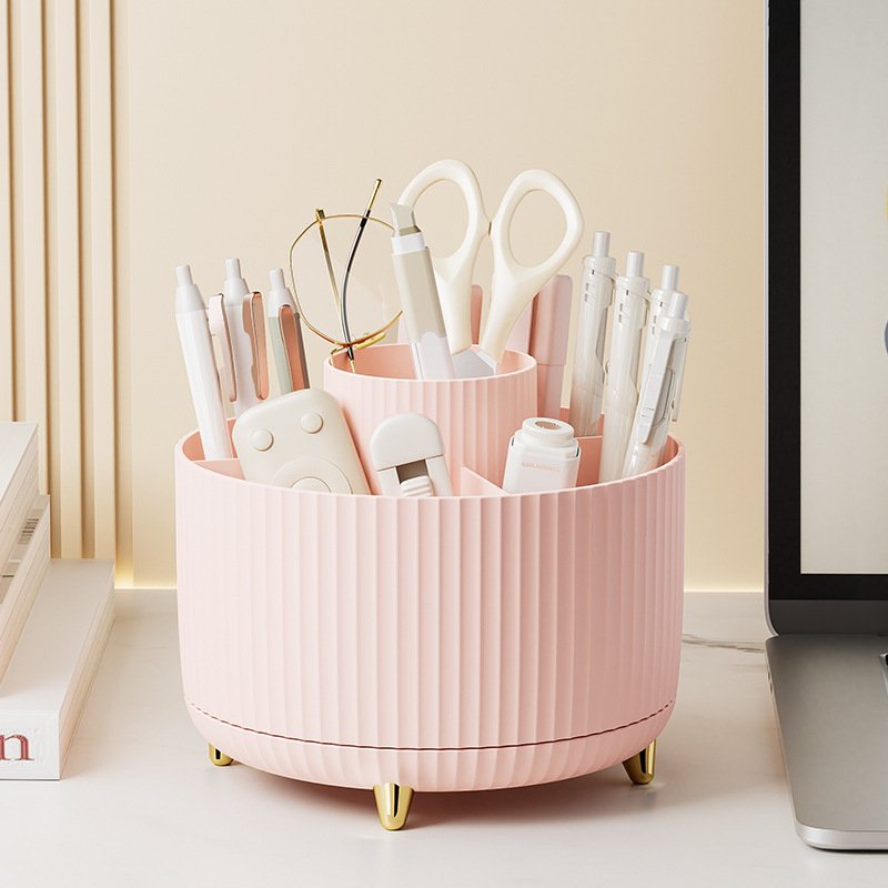 Makeup Brush Holder Rotating Multifunction Cosmetic Storage for Bathroom Countertop Bedroom Nightstand Desktop Desk Organizer