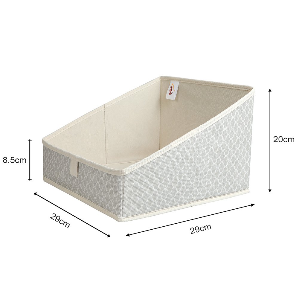 LINDON Closet Shelf Organizers Trapezoid Makeup Organizer Fabric Storage Bin Baskets for Clothes Towels