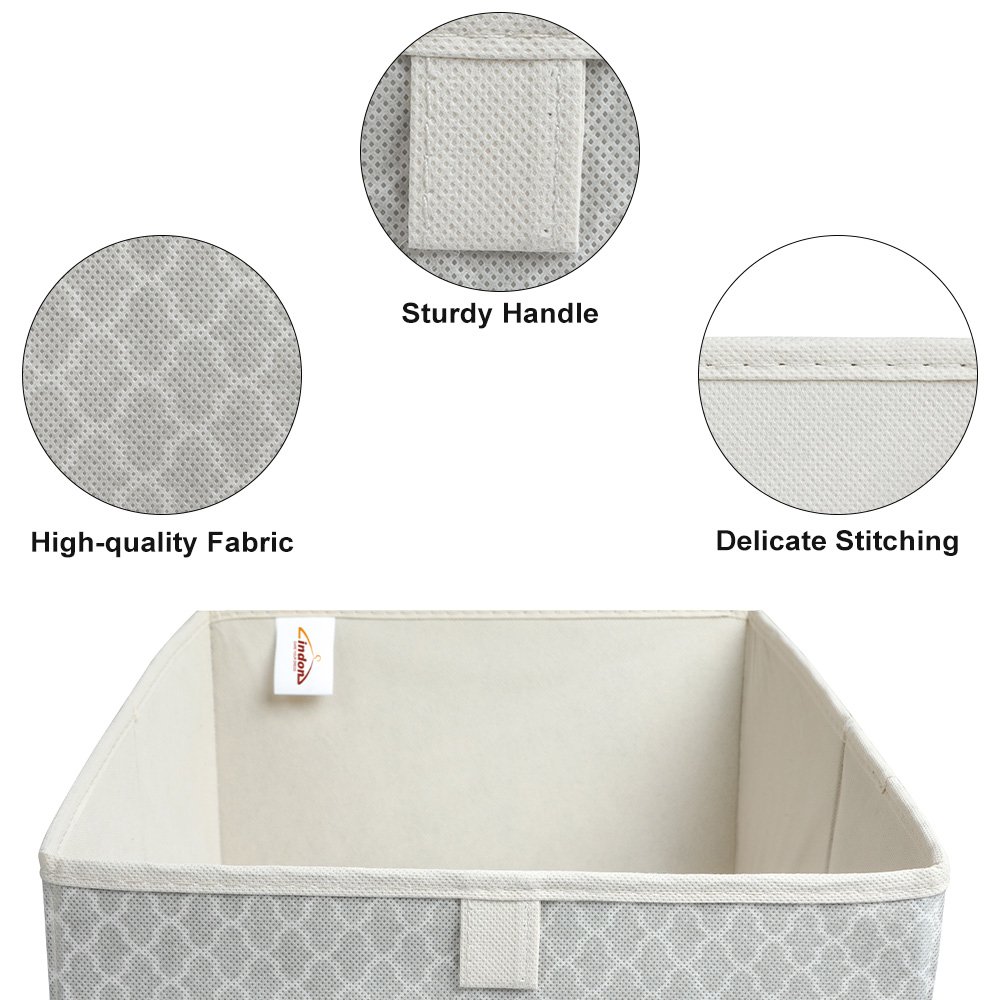 LINDON Closet Shelf Organizers Trapezoid Makeup Organizer Fabric Storage Bin Baskets for Clothes Towels