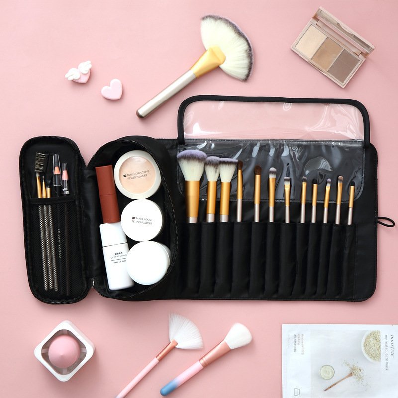 Portable Makeup Brush Organizer Makeup Cosmetic Brush Bag Makeup Brush Roll Up Case Pouch Holder for Woman