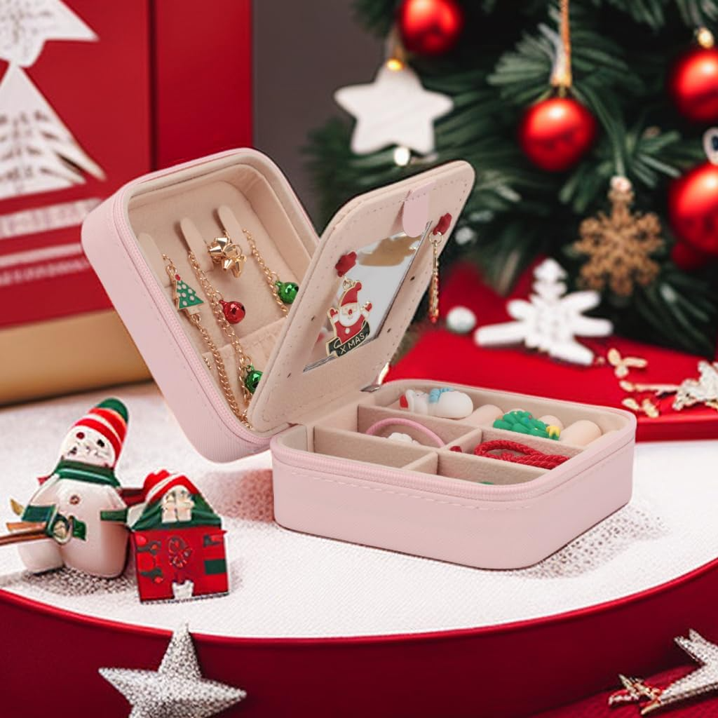 Travel Makeup Bag Set Portable Corduroy Cosmetic Pouch Jewelry Box Organizer Travel Essential for Women Valentines Day