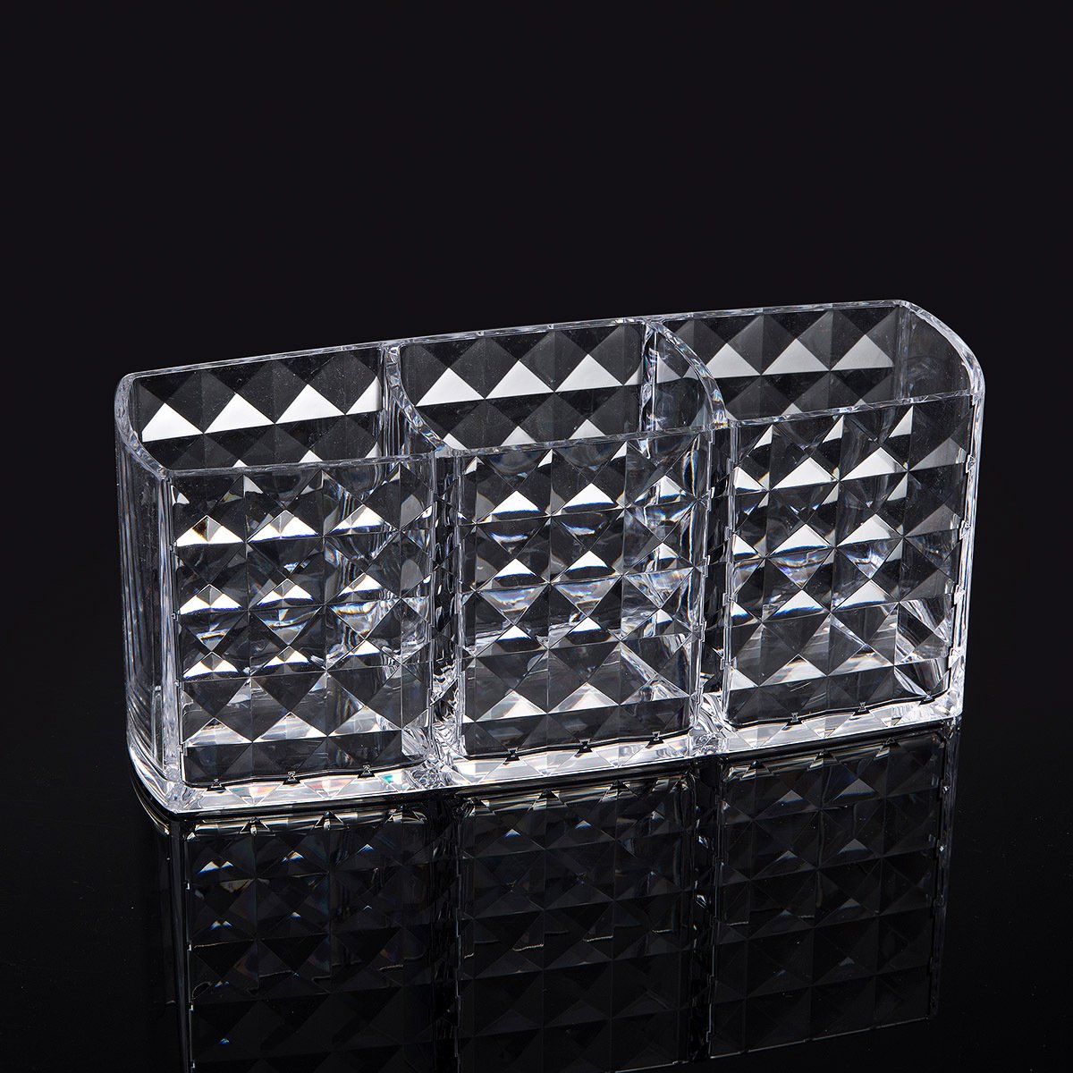 3 Slot Acrylic Clear Makeup Brush Holder Organizer Kitchen Office Desk Organizers Bathroom Pencil Holder for Desk