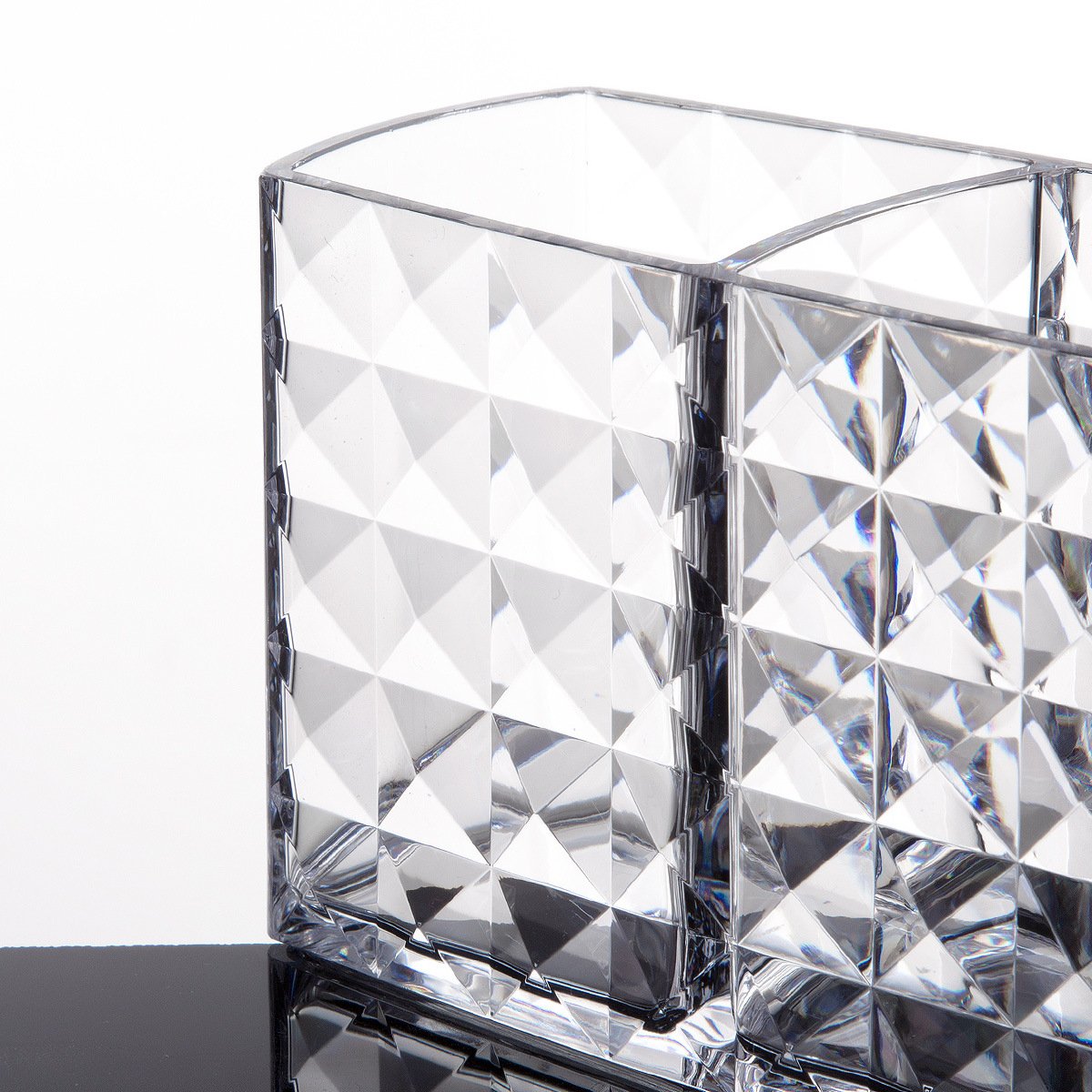3 Slot Acrylic Clear Makeup Brush Holder Organizer Kitchen Office Desk Organizers Bathroom Pencil Holder for Desk