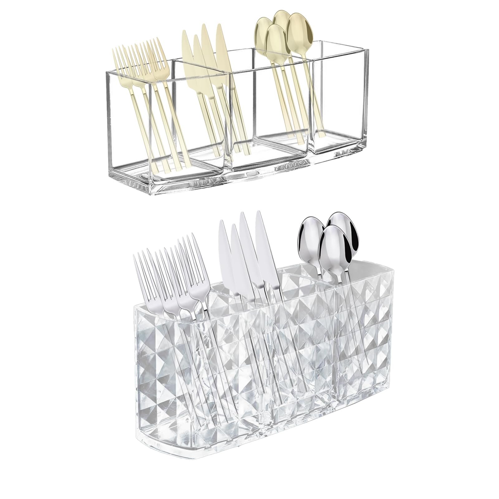 3 Slot Acrylic Clear Makeup Brush Holder Organizer Kitchen Office Desk Organizers Bathroom Pencil Holder for Desk