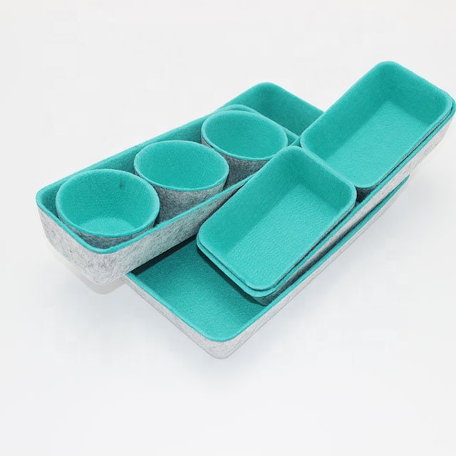 Drawer organizer bins felt trays desk storage bins dividers small drawers office supplies closet cabinet socks makeup holder