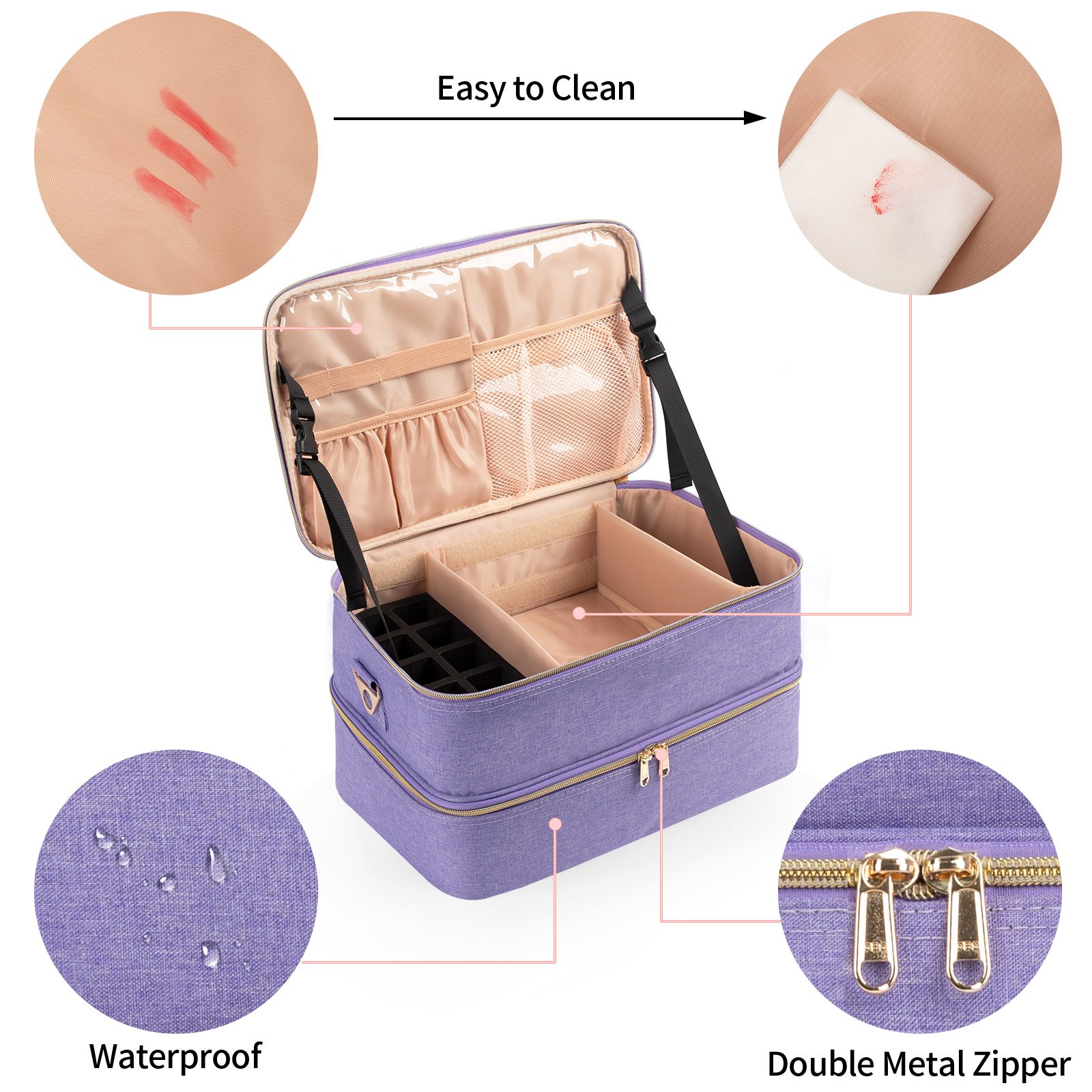 Nail Polish Cases Nail Art Organizer Holds Bag with Detachable Plate