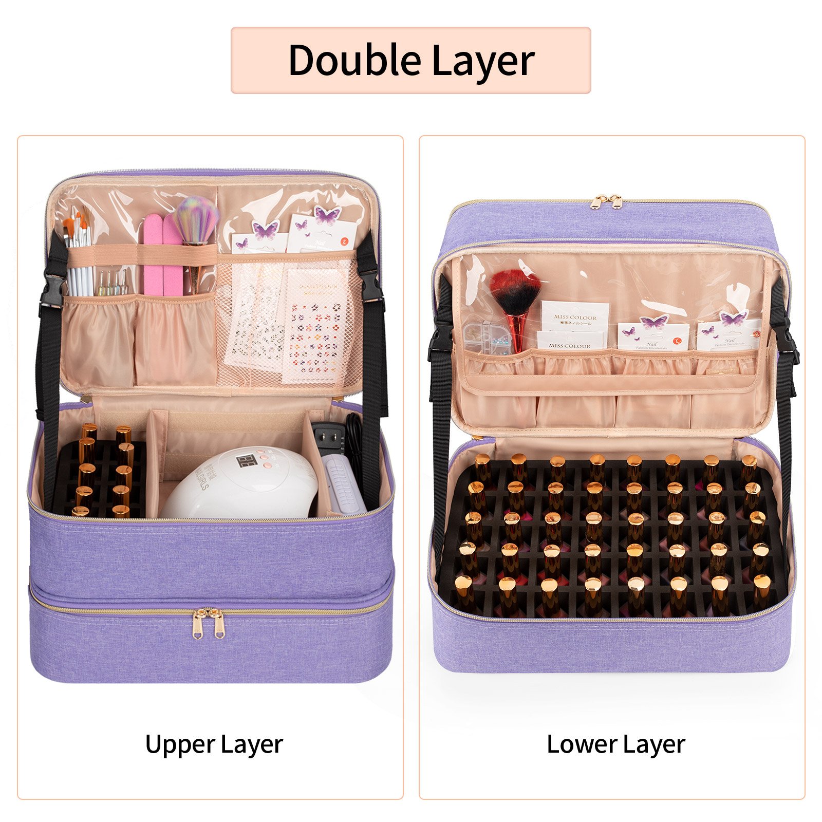 Nail Polish Cases Nail Art Organizer Holds Bag with Detachable Plate