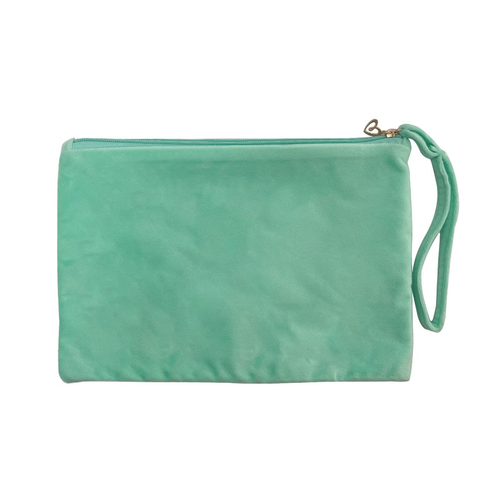 Wholesale Custom Design Fashion Large Capacity Travel Zipper Velvet Cosmetic Makeup Bag Pouch
