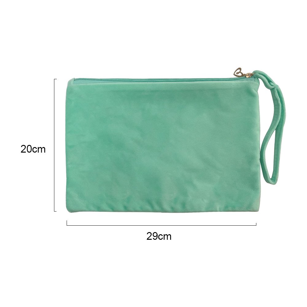 Wholesale Custom Design Fashion Large Capacity Travel Zipper Velvet Cosmetic Makeup Bag Pouch
