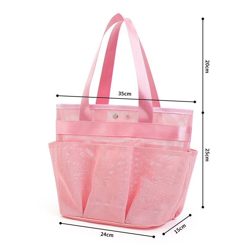 Outdoor Durable Storage Beach Carry Bag Large Polyester Mesh Shopping Tote Bag