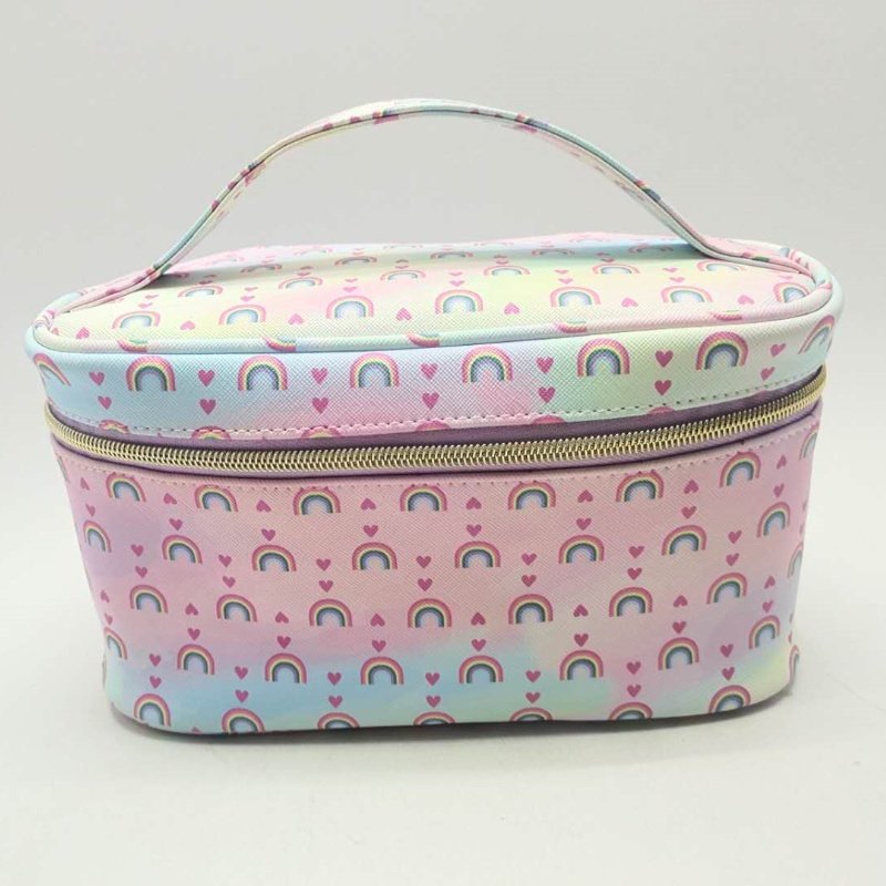 Make PU leather Travel Mesh Insulated Packing Capacity Floral Watch Box Case Pouch Large Satin Black Nylon Cosmetic Bag