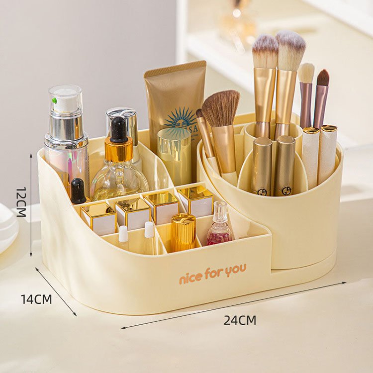 360 Degree Rotating Multipurpose Plastic Makeup Display Box Dustproof Make up Brushes Storage Cosmetic Tools Organizer