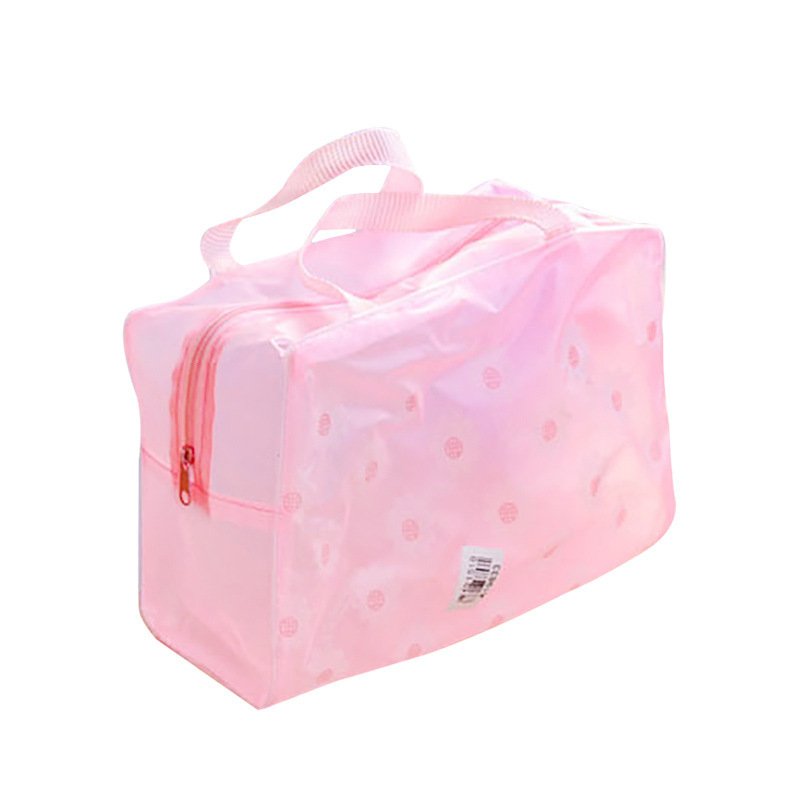 DS2650 Cosmetic Bag with Handle Travel Organizer Clear Travel Makeup Storage Bag Waterproof Bathroom Toiletry Bag