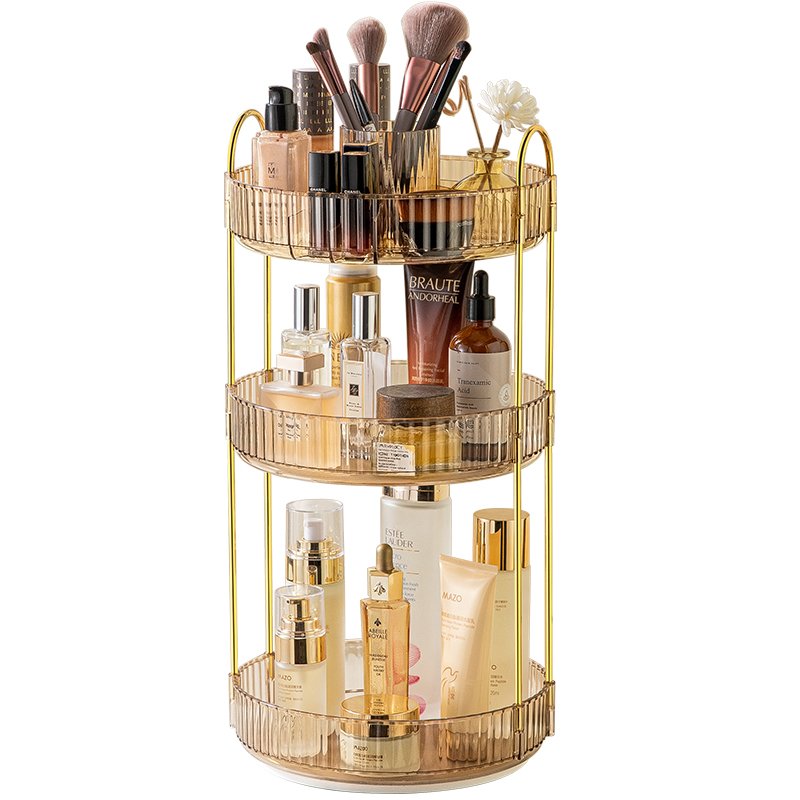 Cosmetics storage box rotating desktop storage rack transparent makeup storage rack