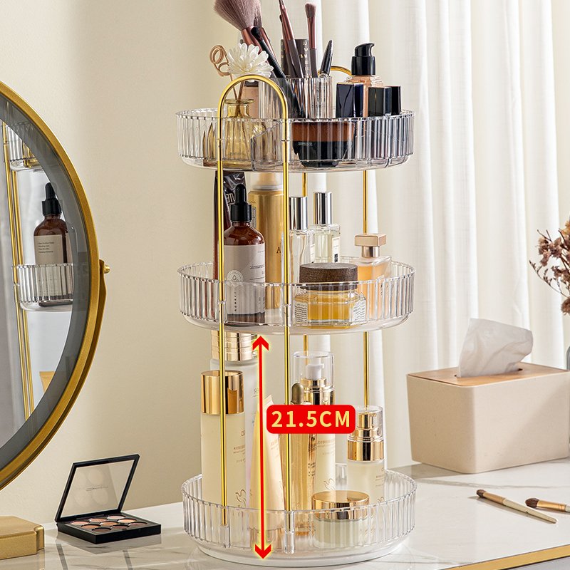 Cosmetics storage box rotating desktop storage rack transparent makeup storage rack