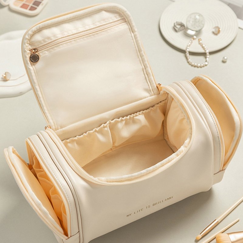Fashion PU Leather Large Cosmetic Bags Beauty Case Women Portable Makeup Bag Multifunctional Travel Storage Bag