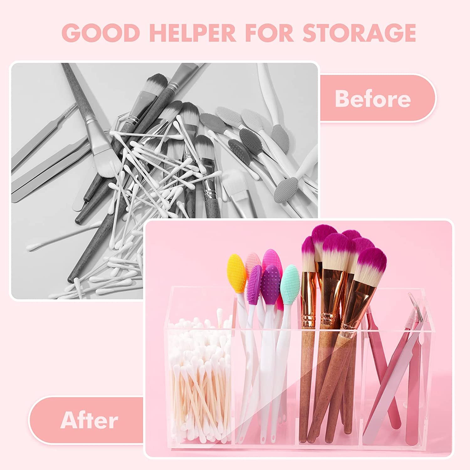 Hot Selling Professional Custom Small Transparent Storage Box Acrylic Cosmetic Storage Box Makeup Brush Holder