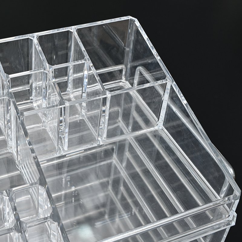 Wholesale Clear Desktop Makeup Organizer Acrylic Cosmetics Organizer Jewelry Storage Box with 4 Drawer Display Racks