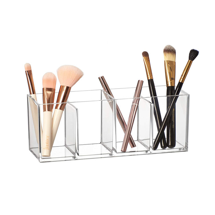 Acrylic transparent pen holder storage knife, fork and makeup brush storage box for desktop and kitchen storage