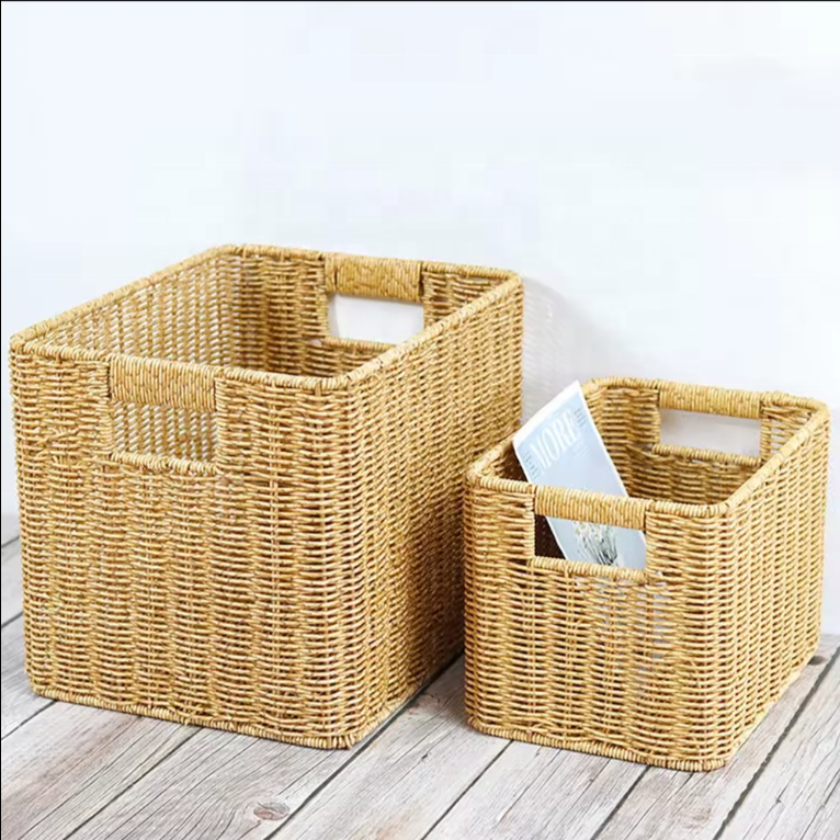 Hot Seller High Quality Plastic Storage Filter Basket Hollow Out Design Picnic Basket Desk Storage Box
