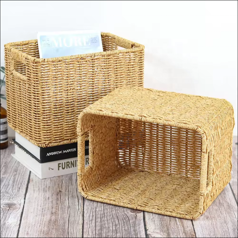 Hot Seller High Quality Plastic Storage Filter Basket Hollow Out Design Picnic Basket Desk Storage Box
