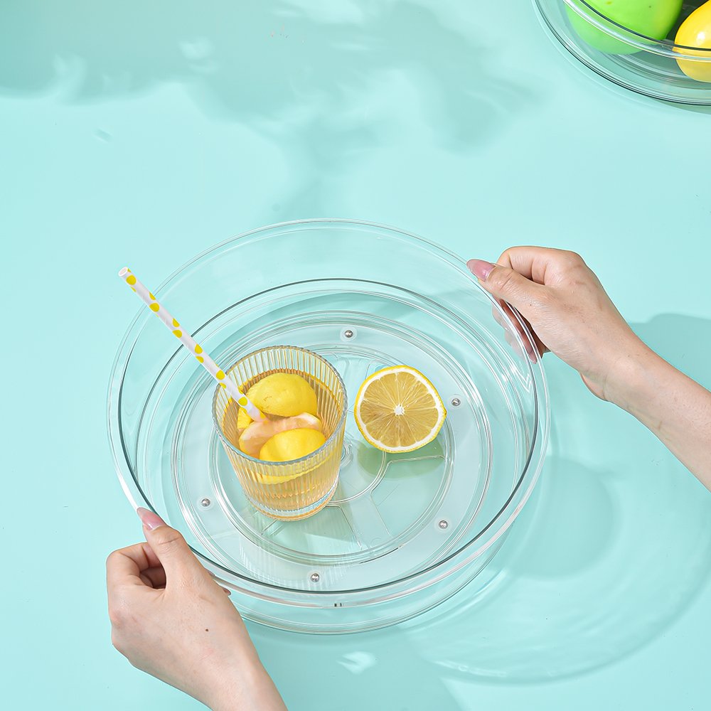 0260 Clear Transparent large 360 degree rotation Cosmetic Storage Box 360 rotating makeup organizer