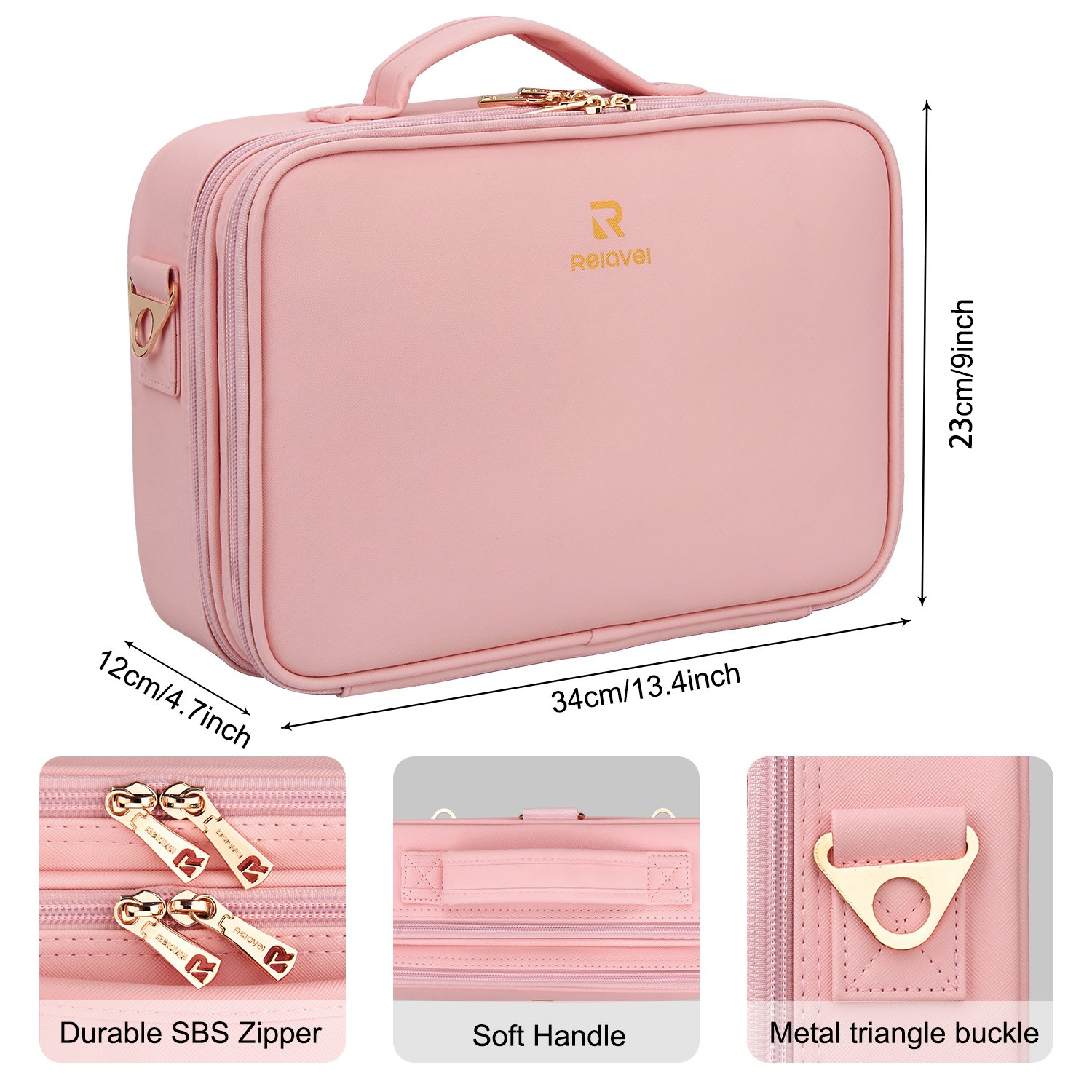 Relavel Small Travel Makeup Bag Cosmetic Containers Case Makeup Brush Organizer Portable Storage Case
