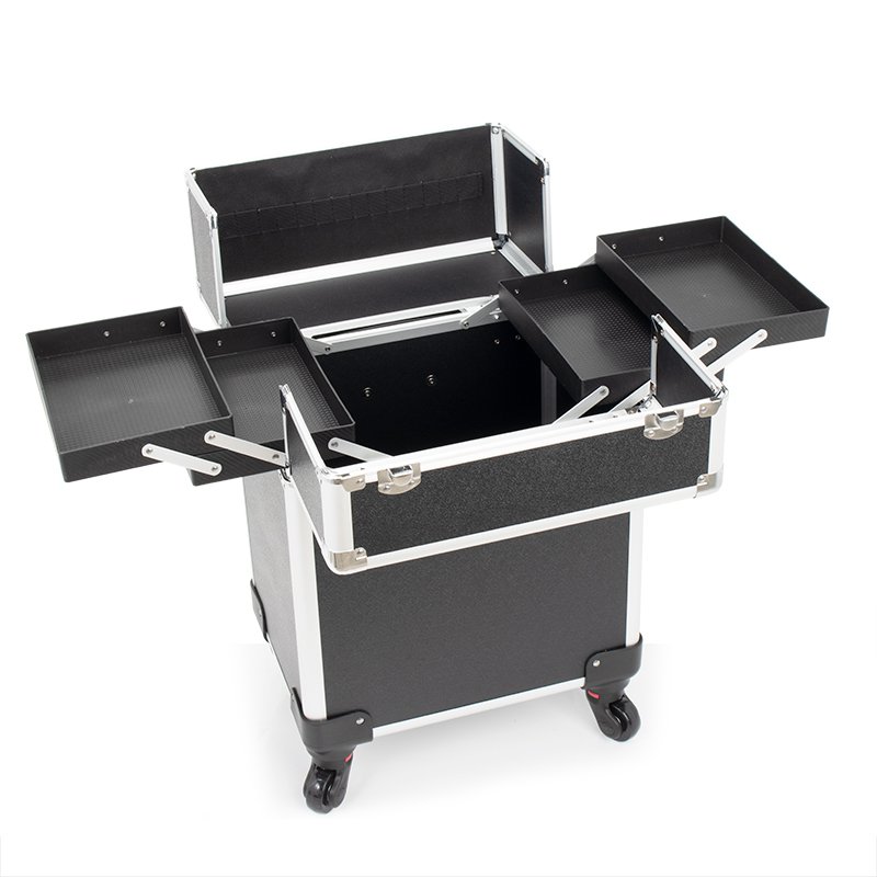 Professional Makeup Train Case Rolling Cosmetic Trolley Makeup Case 4 in 1 Thread Cosmetic Bags & Cases Makeup Organizers Zipper