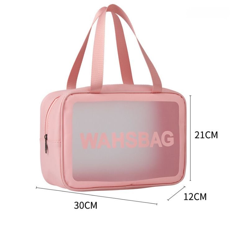 Custom New transparent makeup bag Pink Bule PVC for organizing toiletries