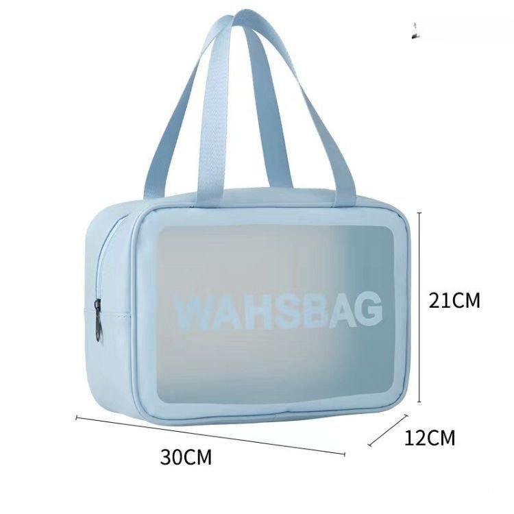 Custom New transparent makeup bag Pink Bule PVC for organizing toiletries