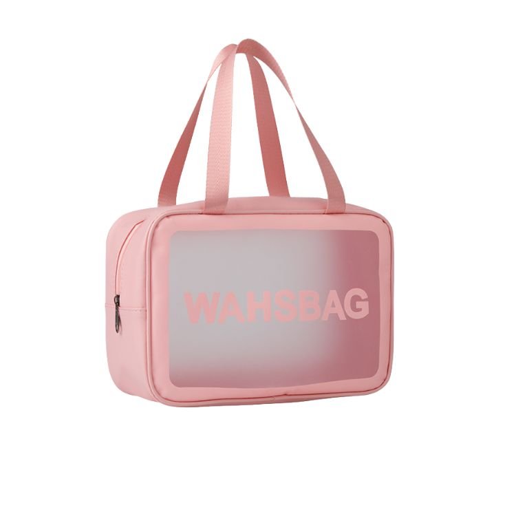 Custom New transparent makeup bag Pink Bule PVC for organizing toiletries