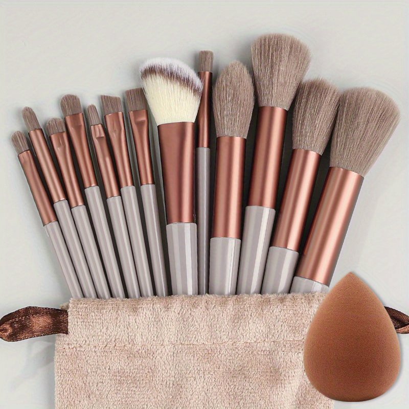 14Pcs Makeup Brush Set Tools Muti Color Makeup Brush Kit Portable High Quality Makeup Brush With Bag And Cosmetic Sponge