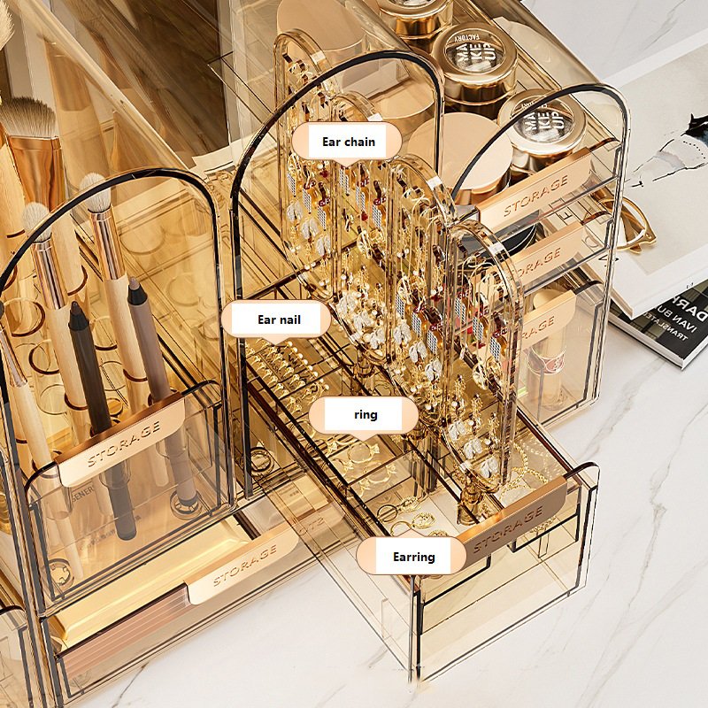 2023 Hot Selling Luxury Makeup Organizer Cosmetic Display Cases Stackable Classification Storage Box Set With Drawers
