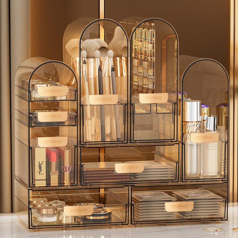 2023 Hot Selling Luxury Makeup Organizer Cosmetic Display Cases Stackable Classification Storage Box Set With Drawers