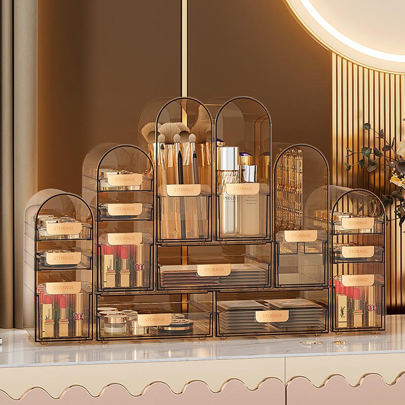 2023 Hot Selling Luxury Makeup Organizer Cosmetic Display Cases Stackable Classification Storage Box Set With Drawers