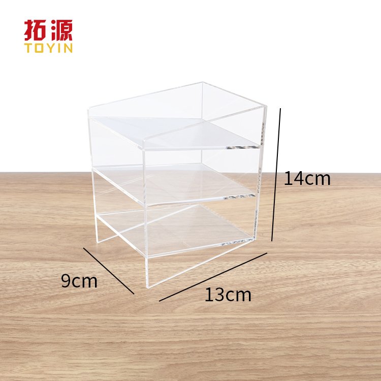 Vertical Acrylic Marker Pen Holder Desk Storage Makeup Pencil Organizers with 3 Compartment for Office Desk Supplies
