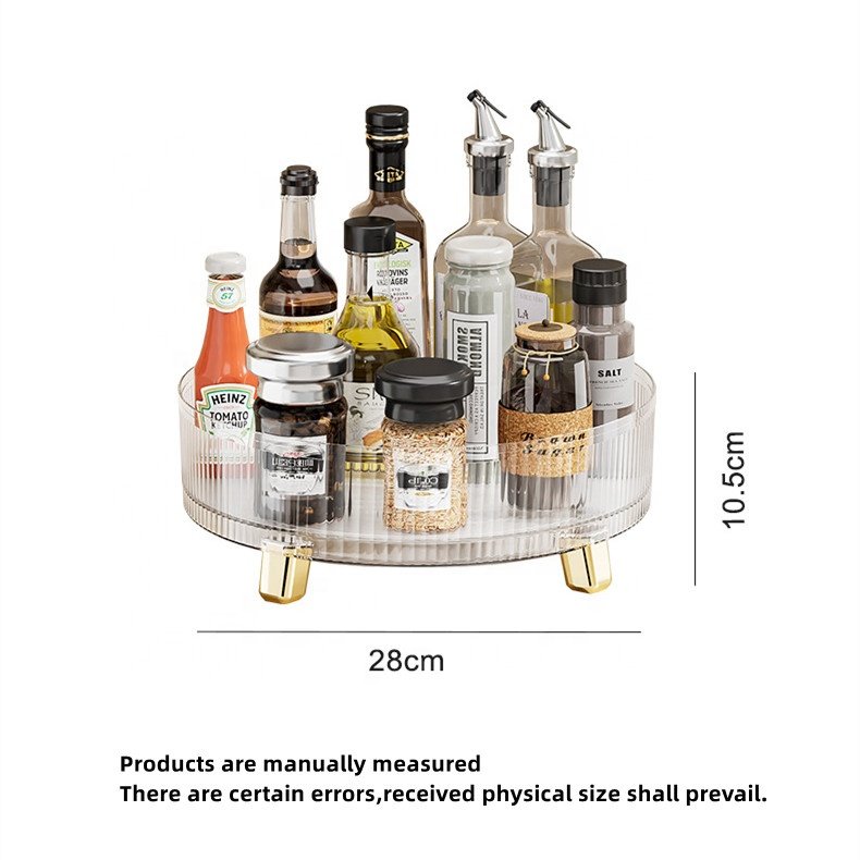 Bathroom Vanities Tray Container Homes Multifunctional Clear Turntable Spice Rack Rotating Lazy Susan Kitchen Storage Organizer