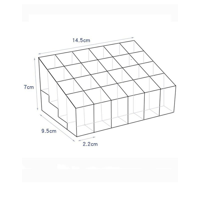 24 Grids Acrylic Lipstick Holder Makeup Organizer Lip Gloss Stand Eyebrow Pencil Brush Holder Desktop Cosmetic Storage Box