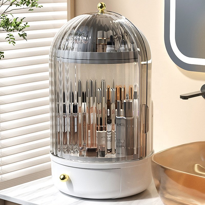 Hot Selling 360 Degree Rotating Plastic Cosmetic Storage Organizer Makeup Storage Box for Efficient Organization