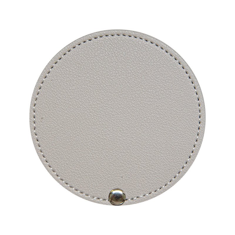 2024 Fashion PU Leather Pocket Mirror Portable Leather Compact Mirrors Hand Held Mini Cosmetic Mirror