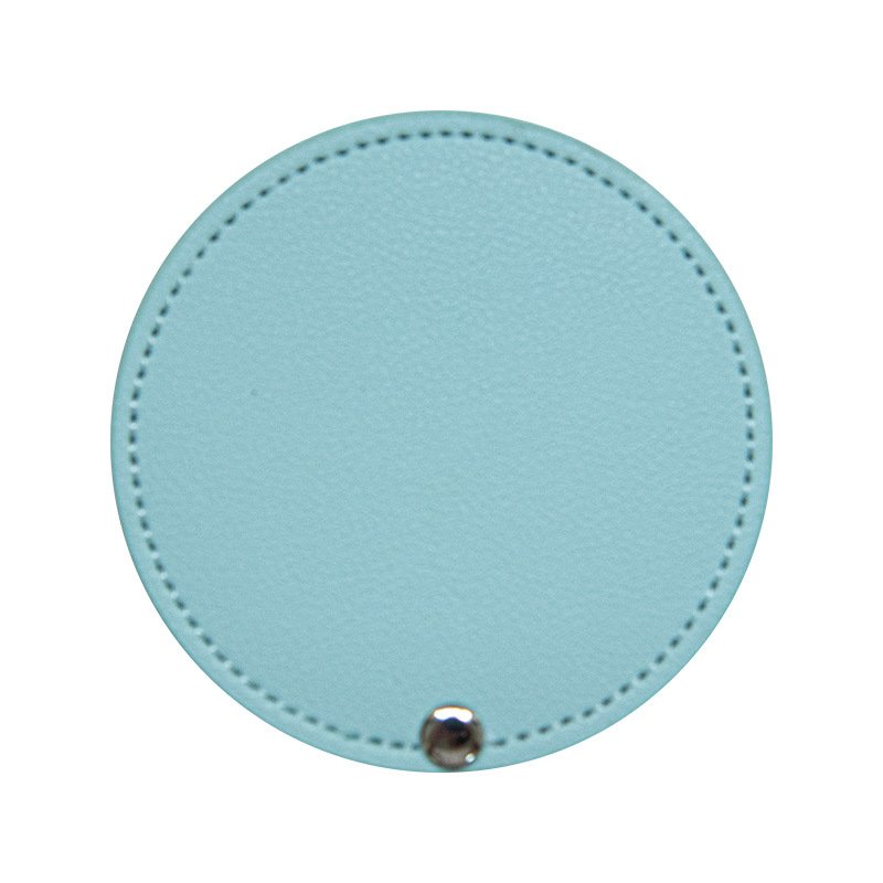 2024 Fashion PU Leather Pocket Mirror Portable Leather Compact Mirrors Hand Held Mini Cosmetic Mirror
