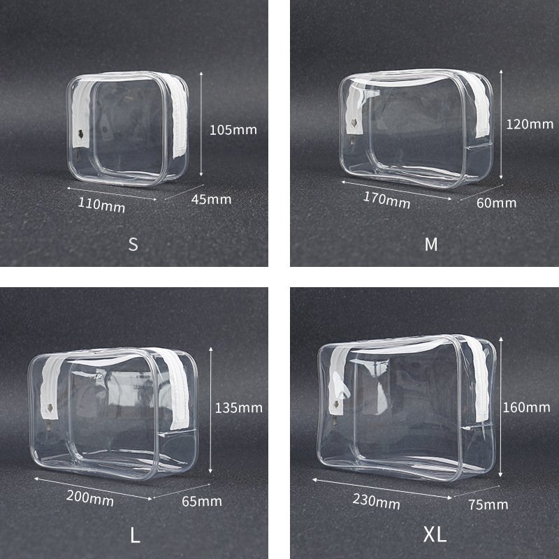 Clear Makeup Pouch Transparent Travel Necessity Durable PVC Makeup Organizer with Waterproof