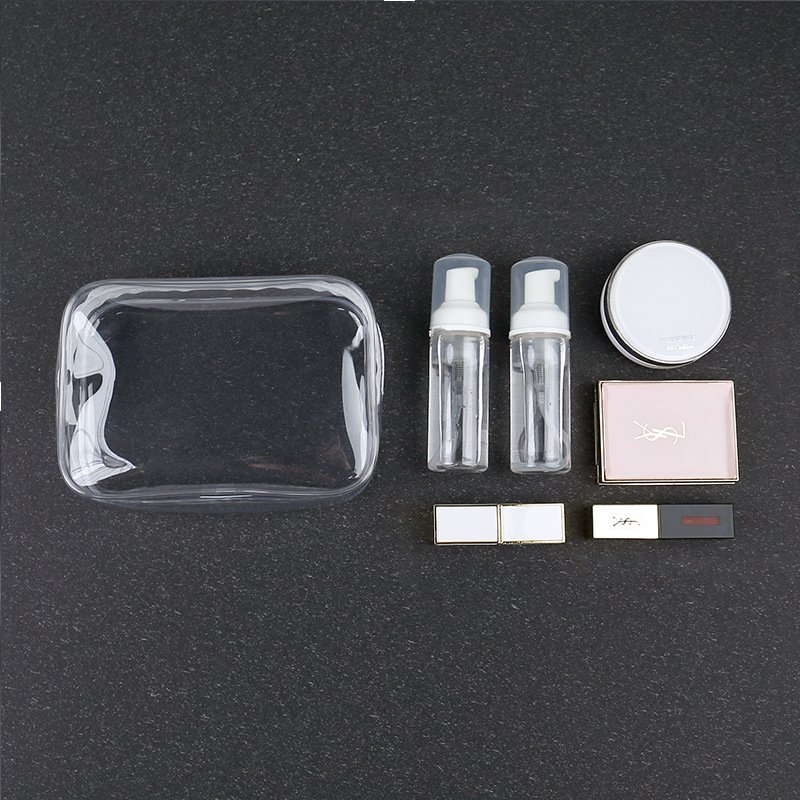 Clear Makeup Pouch Transparent Travel Necessity Durable PVC Makeup Organizer with Waterproof