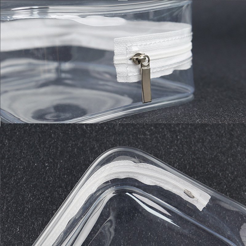 Clear Makeup Pouch Transparent Travel Necessity Durable PVC Makeup Organizer with Waterproof