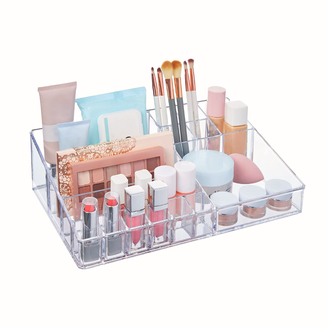 Acrylic transparent desktop storage rack Multi-functional lipstick display rack Cosmetics makeup brush storage